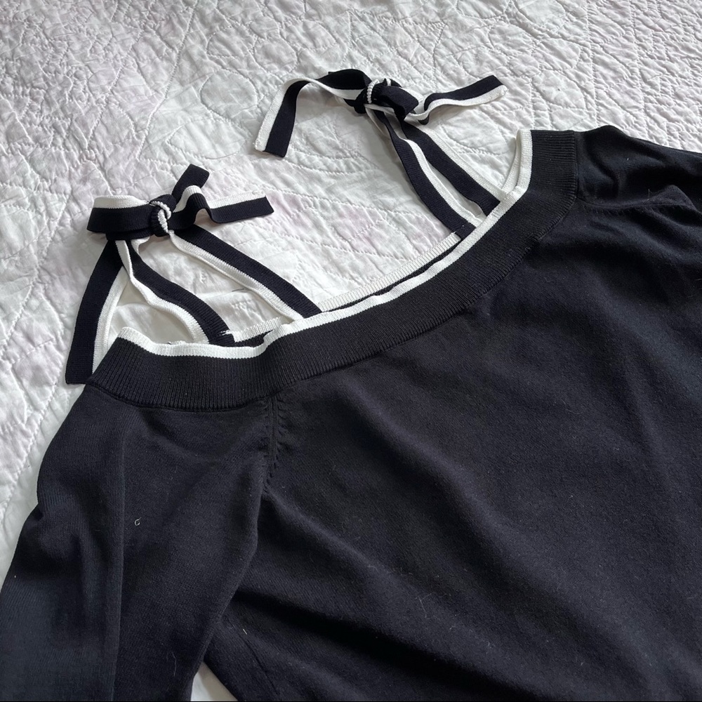 Ann Taylor black off the shoulder sweater - NWT! - Picture 4 of 6